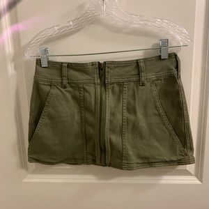 Free people army green mini skirt